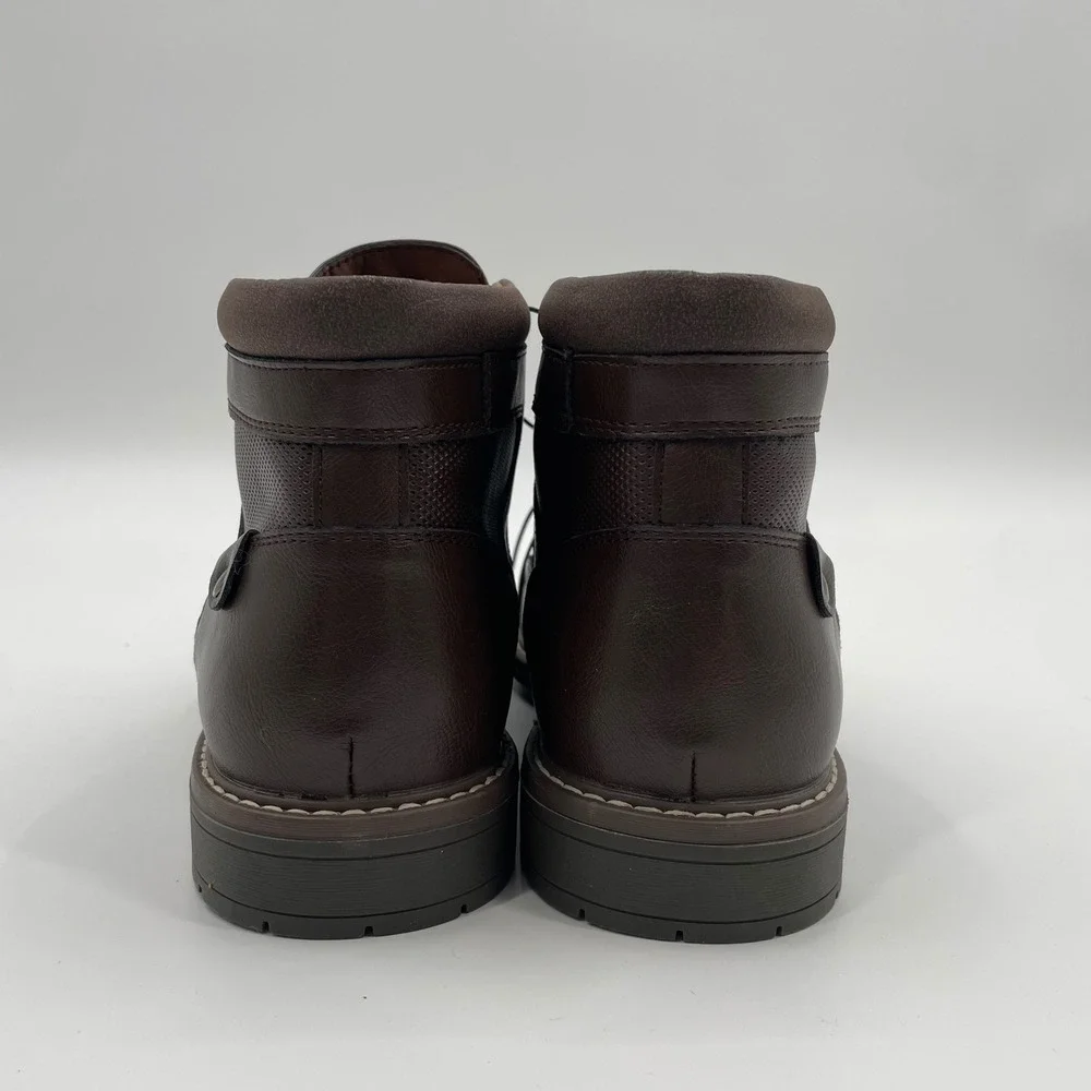 GUESS Men's Dark Brown Cap Toe Lace‎ Up Ankle Boots Size 10M Faux leather NWOB